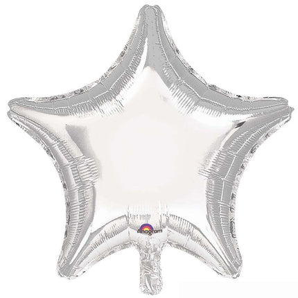 Anagram - 19" Metallic Silver Star Mylar Balloon #265 - SKU:1038 - UPC:026635305761 - Party Expo