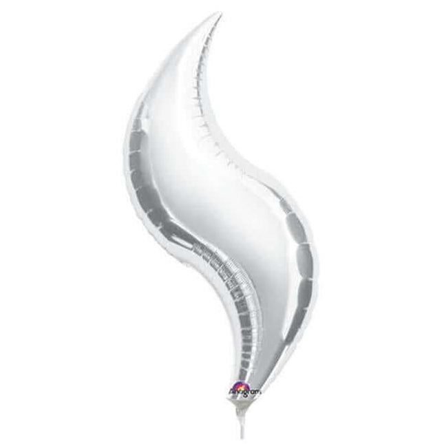 Anagram - 19" Silver Curve Mylar Balloon #267 - SKU:41159 - UPC:026635163019 - Party Expo
