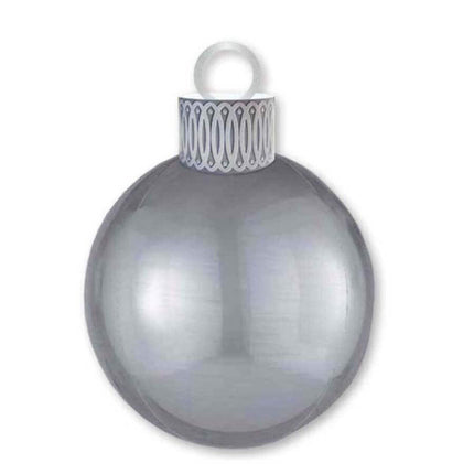 Anagram - 20" Christmas Silver Ball Ornament Orbz Balloon - SKU:98626 - UPC:026635404082 - Party Expo