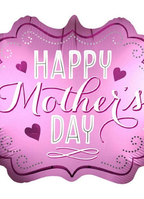 Anagram - 25" Happy Mother's Day Marquee Satin Luxe Mylar Balloon - SKU:39206 - UPC:026635392068 - Party Expo