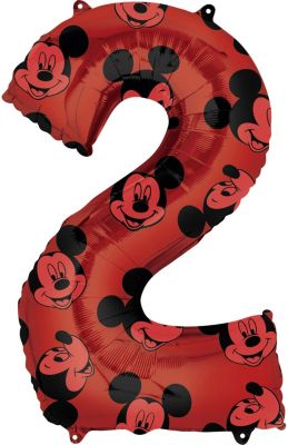 Anagram - 26" Mickey Mouse Forever Red Number '2' Mylar Balloon - SKU:103557 - UPC:026635401326 - Party Expo