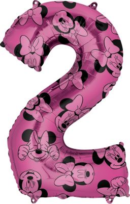 Anagram - 26" Minnie Mouse Forever Pink Number '2' Mylar Balloon - SKU:103563 - UPC:026635401371 - Party Expo