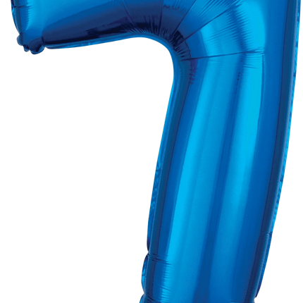 Anagram - 26" Number '7' Mylar Balloon - Blue - SKU:93235 - UPC:026635366328 - Party Expo