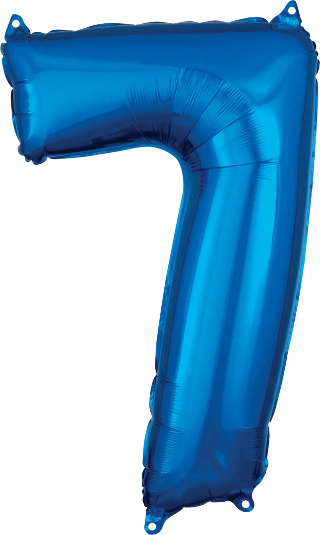 Anagram - 26" Number '7' Mylar Balloon - Blue Party Expo