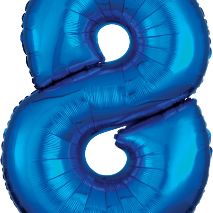 Anagram - 26" Number '8' Mylar Balloon - Blue - SKU:93236 - UPC:026635366335 - Party Expo