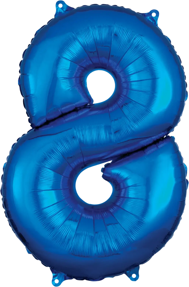 Anagram - 26" Number '8' Mylar Balloon - Blue Party Expo