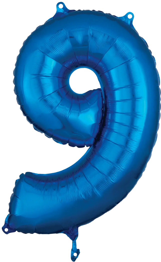 Anagram - 26" Number '9' Mylar Balloon - Blue Party Expo