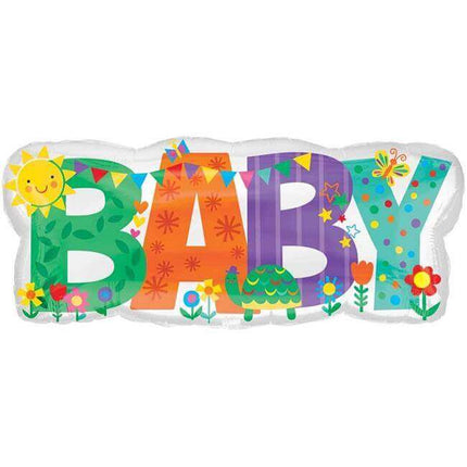 Anagram - 33" Baby Banner Icon Shape Mylar Balloon - SKU:87741 - UPC:026635355919 - Party Expo