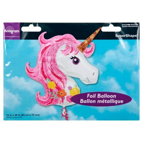 Anagram - 33" Magical Unicorn Mylar Balloon - SS17 - SKU:90539 - UPC:026635372732 - Party Expo