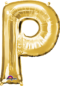 Anagram - 34" Letter 'P' Mylar Balloon - Gold - SKU:78421 - UPC:026635329781 - Party Expo