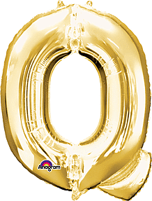Anagram - 34" Letter 'Q' Mylar Balloon - Gold - SKU:78423 - UPC:026635329804 - Party Expo