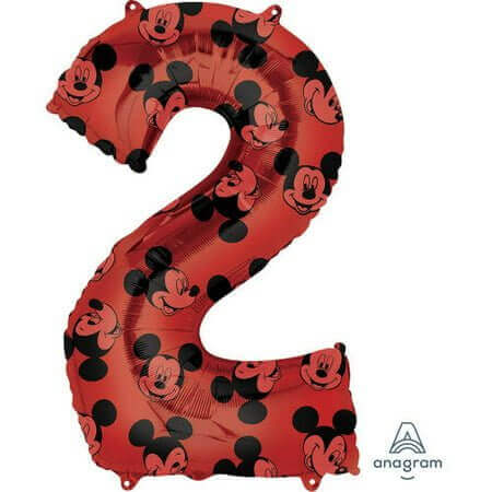 Anagram - 34" Mickey Mouse Forever Red Number '2' Mylar Balloon - SKU:103356 - UPC:026635398817 - Party Expo