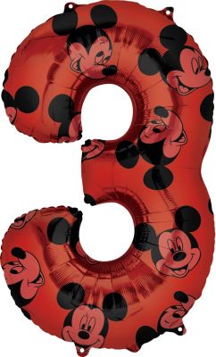 Anagram - 34" Mickey Mouse Forever Red Number '2' Mylar Balloon - SKU:103558 - UPC:026635401333 - Party Expo