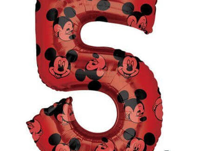 Anagram - 34" Mickey Mouse Forever Red Number '5' Mylar Balloon - SKU:103359 - UPC:026635398879 - Party Expo
