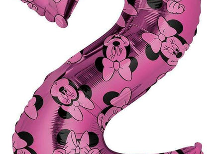 Anagram - 34" Minnie Mouse Forever Pink Number '2' Mylar Balloon - SKU:103362 - UPC:026635398824 - Party Expo