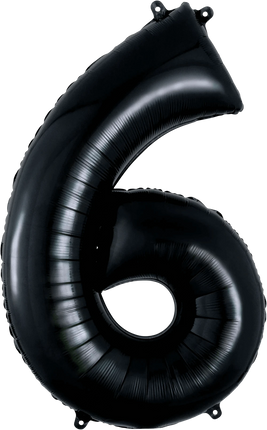 Anagram - 34" Number '6' Mylar Balloon - Black - SKU:66591 - UPC:026635301459 - Party Expo