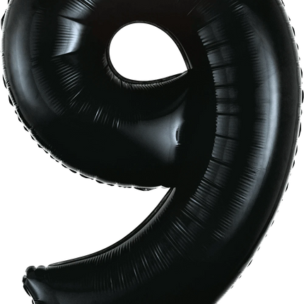 Anagram - 34" Number '9' Mylar Balloon - Black - SKU:66595 - UPC:026635301480 - Party Expo