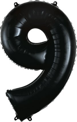 Anagram - 34" Number '9' Mylar Balloon - Black - SKU:66595 - UPC:026635301480 - Party Expo