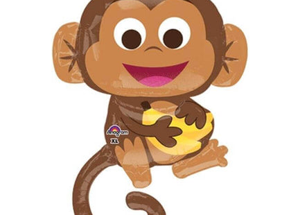 Anagram - 36" Happy Monkey Super Shape Mylar Balloon - SKU:3457301 - UPC:026635345736 - Party Expo