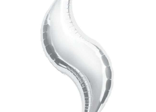 Anagram - 36" Silver Curve Mylar Balloon #358 - SKU:41173 - UPC:026635163033 - Party Expo