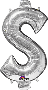 Anagram - 40" Dollar Sign Symbol - Silver - SKU:85166 - UPC:026635352390 - Party Expo