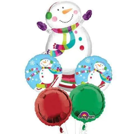 Anagram - Joyful Snowman Bouquet for the Holidays Mylar Balloons - Party Expo
