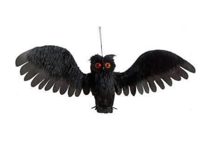 Halloween Decoration Prop - 28" Animated Black Sonic Light-Up Owl - SKU:61916 - UPC:762543619162 - Party Expo