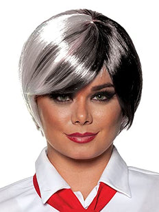 Anime White/Black Bob Wig - SKU:30427 - UPC:843248153523 - Party Expo