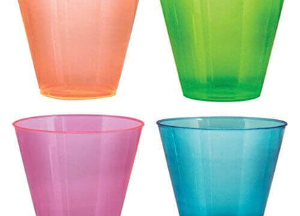 Assorted Neon 9oz Tumblers - SKU:N95090 - UPC:098382609911 - Party Expo