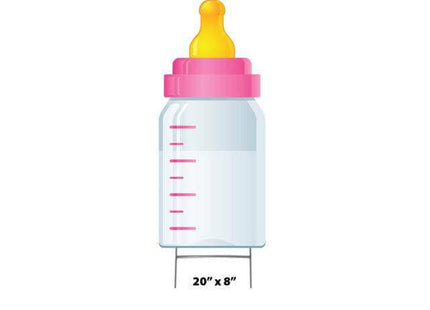 Baby Bottle Icon Yard Sign - Pink - SKU:3459 - UPC:082033034597 - Party Expo