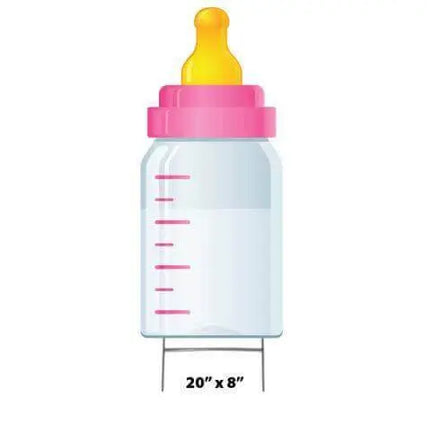 Baby Bottle Icon Yard Sign - Pink - Party Expo