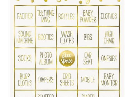 Baby Shower - Gold Bingo Kit - SKU:73410 - UPC:011179734108 - Party Expo