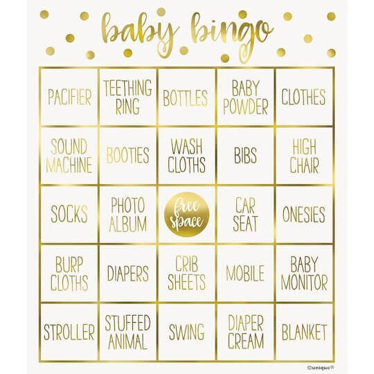 Baby Shower - Gold Bingo Kit - SKU:73410 - UPC:011179734108 - Party Expo