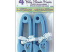 Baby Shower - Blue Plastic Safety Pins with Ribbon Embellishments - SKU:13663 - UPC:011179136636 - Party Expo