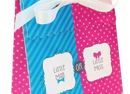 Baby Shower - 'Bow Or Bowtie?' Favor Bags with Ribbon - SKU:087041- - UPC:039938128319 - Party Expo