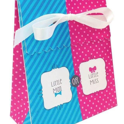 Baby Shower - 'Bow Or Bowtie?' Favor Bags with Ribbon - SKU:087041- - UPC:039938128319 - Party Expo
