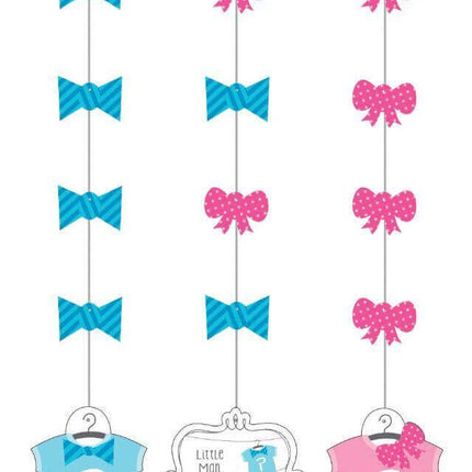 Baby Shower - 'Bow Or Bowtie?' Hanging Cutout - SKU:997041 - UPC:039938128357 - Party Expo