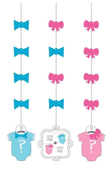 Baby Shower - 'Bow Or Bowtie?' Hanging Cutout - SKU:997041 - UPC:039938128357 - Party Expo