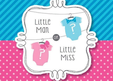 Baby Shower - 'Bow Or Bowtie?' Invitations - SKU:897041 - UPC:039938128272 - Party Expo