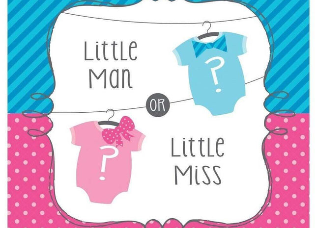 Baby Shower - 'Bow Or Bowtie?' Lunch Napkins (16ct) - SKU:667041 - UPC:039938128227 - Party Expo