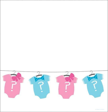 Baby Shower - 'Bow Or Bowtie?' Plastic Tablecover - SKU:727041 - UPC:039938128265 - Party Expo