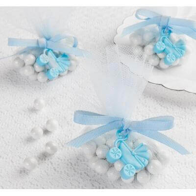 Baby Shower - Charms of Blue Carriages (12ct) - SKU:380100 - UPC:013051668181 - Party Expo