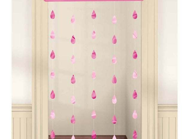 Baby Shower - Pink Door Curtain - SKU:241758 - UPC:013051735005 - Party Expo