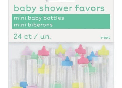 Baby Shower - Mini Plastic Baby Bottle - Assorted Colors - SKU:13940 - UPC:011179139408 - Party Expo