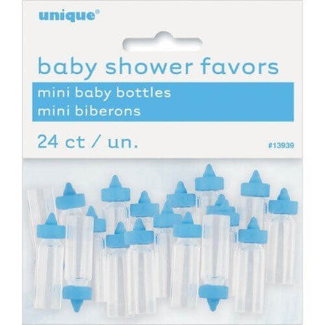 Baby Shower - Blue Mini Plastic Baby Bottle - SKU:13939 - UPC:011179139392 - Party Expo