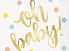 Baby Shower - 'Oh Baby' Beverage Napkins (16ct) - SKU:73401 - UPC:011179734016 - Party Expo