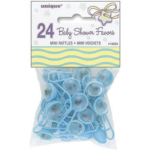 Baby Shower - Blue Plastic Rattle - SKU:13593 - UPC:011179135936 - Party Expo