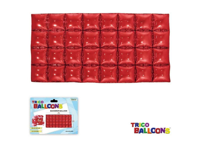 Backdrop Foil Balloons 44" X 22" - 1pc Red - SKU:BP0601R - UPC:810057958922 - Party Expo