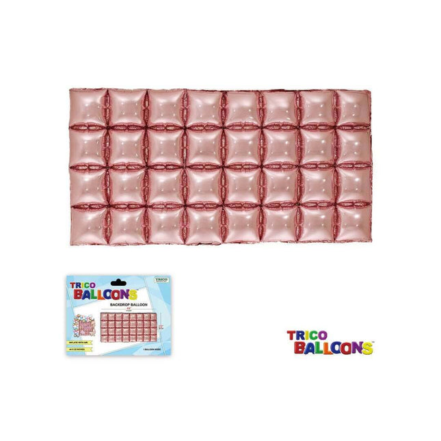 Backdrop Foil Balloons 44" X 22" - 1pc Rose Gold - SKU:BP0601RG - UPC:810057958939 - Party Expo