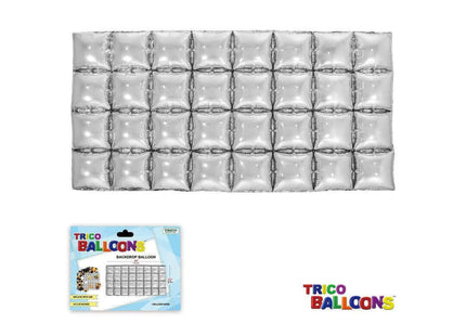 Backdrop Foil Balloons 44" X 22" - 1pc Silver - SKU:BP0601SIL - UPC:810057958892 - Party Expo
